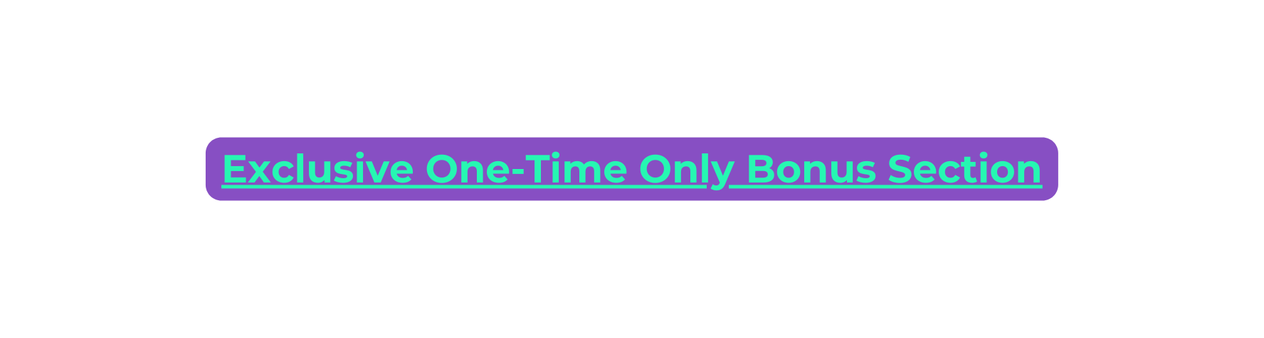 Exclusive One Time Only Bonus Section